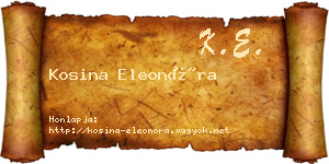 Kosina Eleonóra névjegykártya